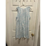 Earth Angels Nightgown Blue White Floral Sleeveless Cotton Knee Length Large Photo 4