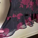 Torrid Lace Up Dress 1X Red Black Floral Smocked Layered Milk Maid Fairy Goth Photo 4