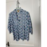 Roberta Roller Rabbit  Block Print Blue Floral Cotton Tunic Top Blouse Small Photo 1