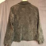 Erin London Green corduroy Zip Front Double-Breasted Jacket Large Photo 7