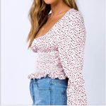 Princess Polly  Women's Red White Ariah Blouse Dot Print Size 4 Photo 1