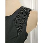 BCBGeneration Little Black Dress With Glass Bead Fringe At Shoulders Sz 0 NWT Photo 4