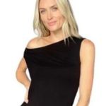 Six Fifty The Date Night One Shoulder Midi Dress Lined Sleek Black M NWT Size M Photo 1