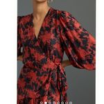 Anthropologie Abstract Wrap Midi Dress Size M Photo 1