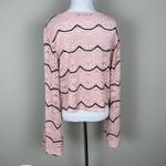 Maverick The Collection Sweater Top Womens Large Crochet Lace Bell Sleeve Boho L Pink Photo 6
