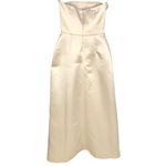 Bill Levkoff Strapless Ivory Satin Gown Wedding Formal 4 Bridesmaid Mother Bride Elegant Photo 5