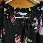 Floral flowy top on black background Pink Size XL Photo 2