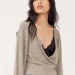 Free People  Going For Gold Sweater in Metallic Rosé Size XS Photo 0