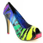 Iron fist Colorful Zebra Print Peep Toe Heels Photo 2