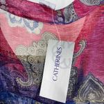 Maggie Barnes‎ Catherines 3X Sheer Blouse Tank Set Paisley Floral Button Front Blue Photo 11