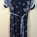 Chico's  Blue White Batik Print Maxi Dress V-Neck Kimono Sleeves Size 16 (3) Photo 0