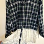Altar'd State NWT  Flannel and Lace Long Sleeve Shirt - Medium Photo 4