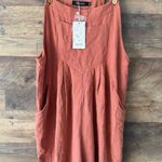 NWT Linen Blend Overall Romper Pink Size M Photo 2