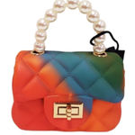 MINI Jelly Bag with Faux Pearl Handle. Gold link chain included. NWT Photo 0