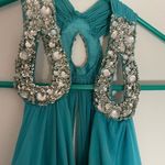 B Darlin Formal/Prom Dress, Teal w/ Rinestone Neckline Size 9 Photo 1