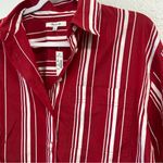 Madewell  Oversized Button-Up Shirt in Poplin in Cherry Red Size Medium NWT Photo 12