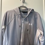 Under Armour  Loose Fit ColdGear Grey White Full Zip Sweatshirt Neutral‎ Athletic Photo 2