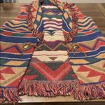 Vintage BMW Designs Aztec/Geometric Patterned Vest Red Size M Photo 4