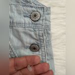 American Eagle π Outfitters Blue and White Striped Overalls Size L Photo 3