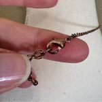 Bronze Tone Rhinestone Pendant Necklace Costume Jewelry Womens Silver Photo 2