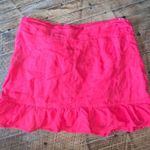 BLANK NYC cherry red ruffled wrap 27 linen mini skirt Photo 1
