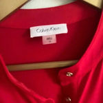 Calvin Klein Red Shirt Dress with Waist Tie Photo 4