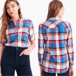 J.Crew  Pink Blue Pacey Plaid Boy Button Down Shirt 100% Cotton Size 10 Photo 2