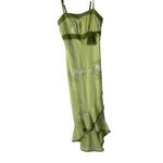 Studio Y Y2k Size 9 Light Green Floral Maxi Dress Spaghetti Strap Ruffle Fairy Photo 1