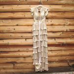 Mac Duggal 26740 Gold Ruffle Tiered Criss Cross Lace Up Gown Dress Photo 6