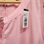 Adrienne Vittadini  Pink Sleeveless Semi Sheer Blouse with Silver Metal Keyhole Photo 10