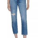 frame denim FRAME Le Original High Rise Cropped Straight Leg Jeans Bluejay Rips Women's 29 Photo 0