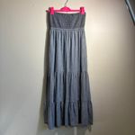 Anthropologie Daughters of Liberation Size Sm Denim Tiered Flowy Dress Smoked Sleeveless Boho Photo 3