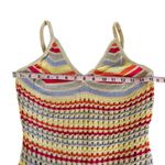 Francesca’s Alethea Multicolor Stripe Crochet Boho Mini Dress Cover Up Medium Pink Photo 1