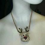Betsey Johnson Betsy Johnson Christmas Red Nose Reindeer Pendant Gold Tone Holiday Neck… Photo 3