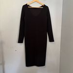 Hatch Women's Black V Neck‎ Long Sleeve Bodycon Midi Dress Medium Classic Party Size undefined Photo 2