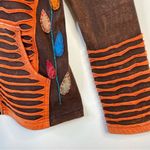 Patchwork Floral Flower Cotton Hippie Boho Nepal Zip Up Hoodie Sweatshirt S Brown Photo 3