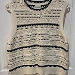 Varley  Black and Cream Patterned Sleeveless Top Photo 0