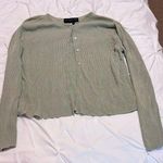 August Silk Green Knit Cardigan Sweater Photo 0