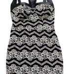 Material Girl  Dress Brooklyn Caviar Black Faux Leather Lace Cut Out Mini Small Photo 0