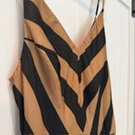 Amanda Uprichard  Chevron Silk Blend Dress Black Tan Sleeveless Party‎ Neutral Photo 2
