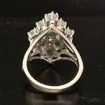 Vintage Blue Aquamarine Jewel Diamond Shaped Ring With Sterling Silver Band Photo 4