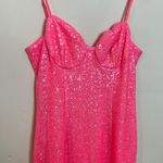 Black Halo - Omari Sequined Cocktail Sheath Dress Hot Pink Prom Dance Club Photo 3