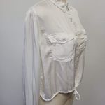 Urban Outfitters white satin cropped utility button down size medium Photo 2