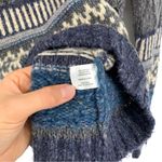 Orvis Fair Isle Chunky Knit Cowl Neck Sweater Grey Blue Cream S Photo 4