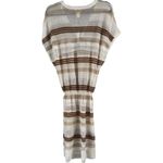 Chico's NWD Tan & White Loose Knit Pullover Tassel Tie Swim Suit Coverup US Large Photo 3