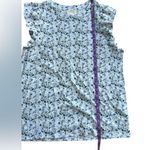 Nation Ltd  Paulette Ruffle Tank White Blue Size Large Photo 4