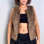 Attention Y2K Brown Faux Fur Vest Photo 1