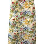 Commense Green Multicolor High Waisted Floral Peasant A Line Midi Skirt Size S Photo 0