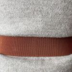 Women faux leather stretch elastic waistband belt brown Photo 1