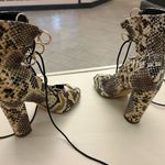 Liliana Boots Snakeskin Lace-Up Ankle Boots 5 inch heel-size 9 by -like NEW Photo 4